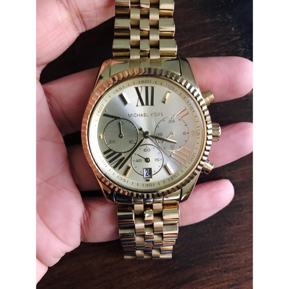 Michael Kors Lexington Gold Chronograph Watch - Picture 2 of 5